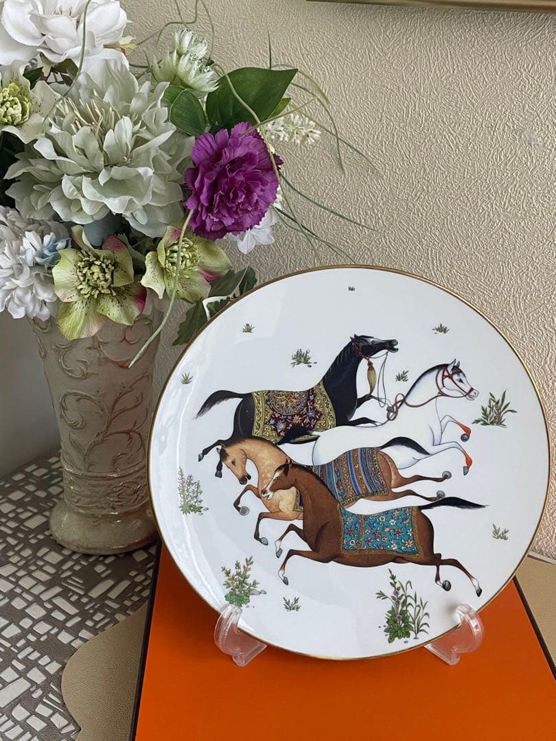 エルメス シュヴァルドリアン プレート 未使用21cm 金彩