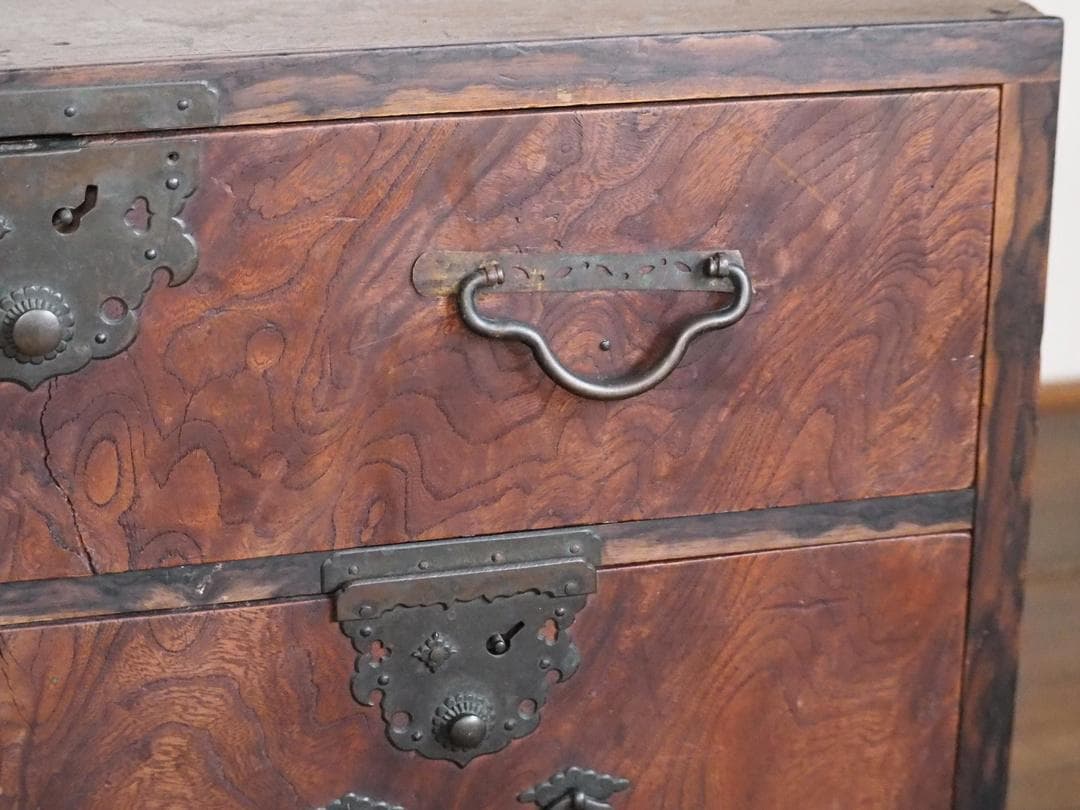 小箪笥 欅 黒柿 小引き出し 小物入れ 骨董 古民家 古家具 民藝