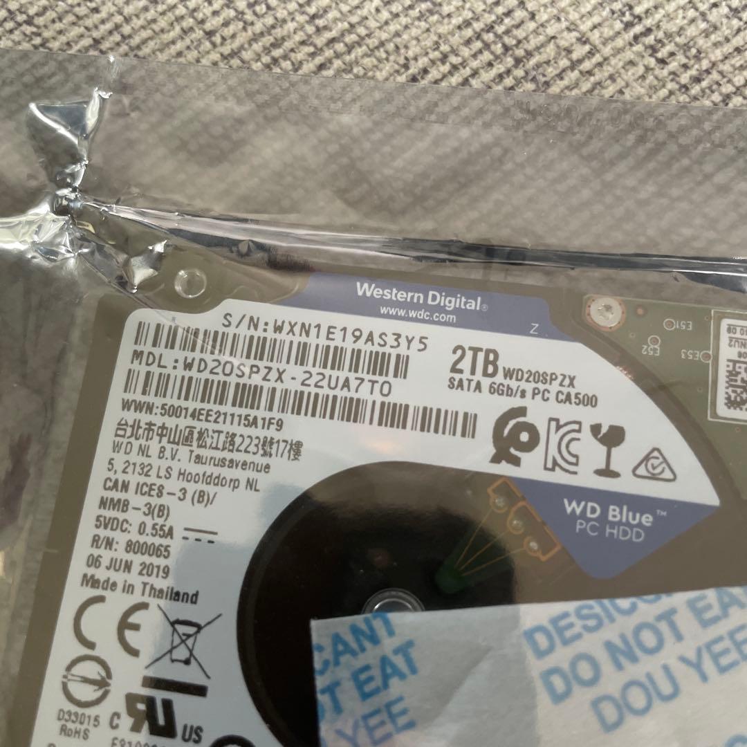 WesternDigital 2.5インチ 2TB HDD WD20SPZX