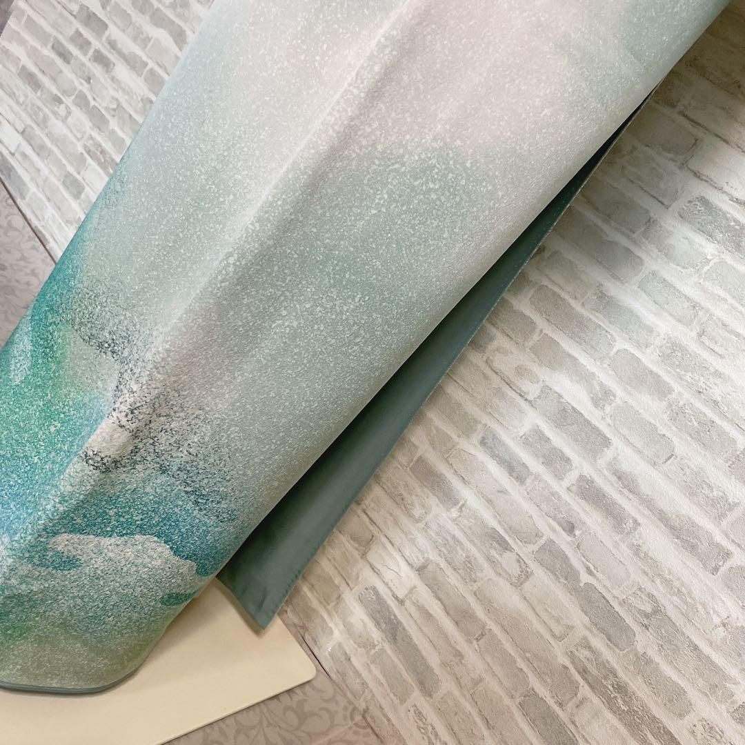 訪問着　フルセット　叩き染　爽やかなお色味　着物　L3