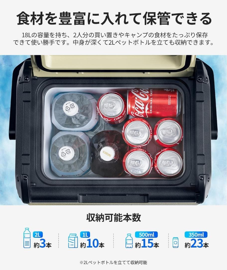 早い者勝ち❣️ 第人気❣️車載冷蔵庫 D18 18L バッテリー1個付き