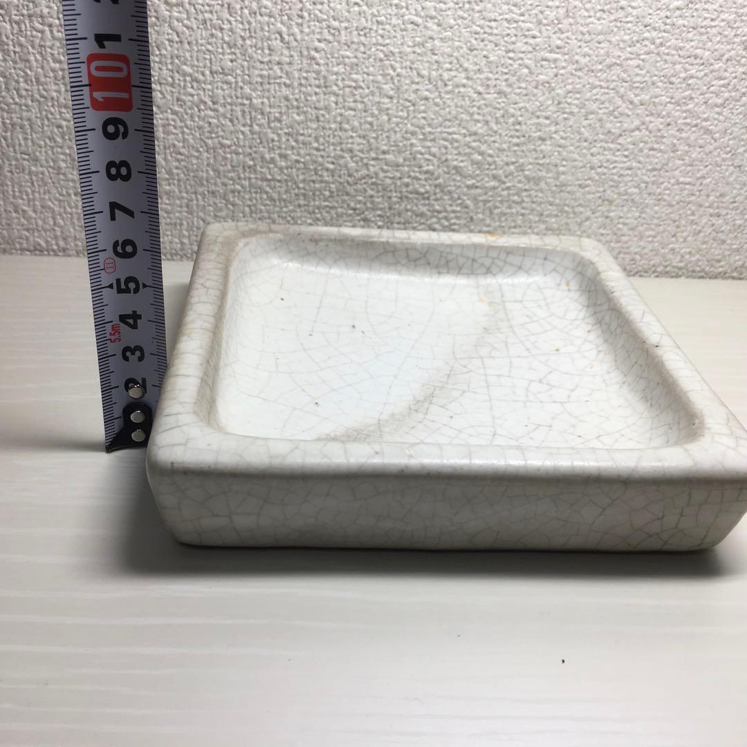 中国陶磁　哥窯 四方皿　自家藏出 仿宋御窯「哥窯」風花器　壺陶芸　骨董品　書道具