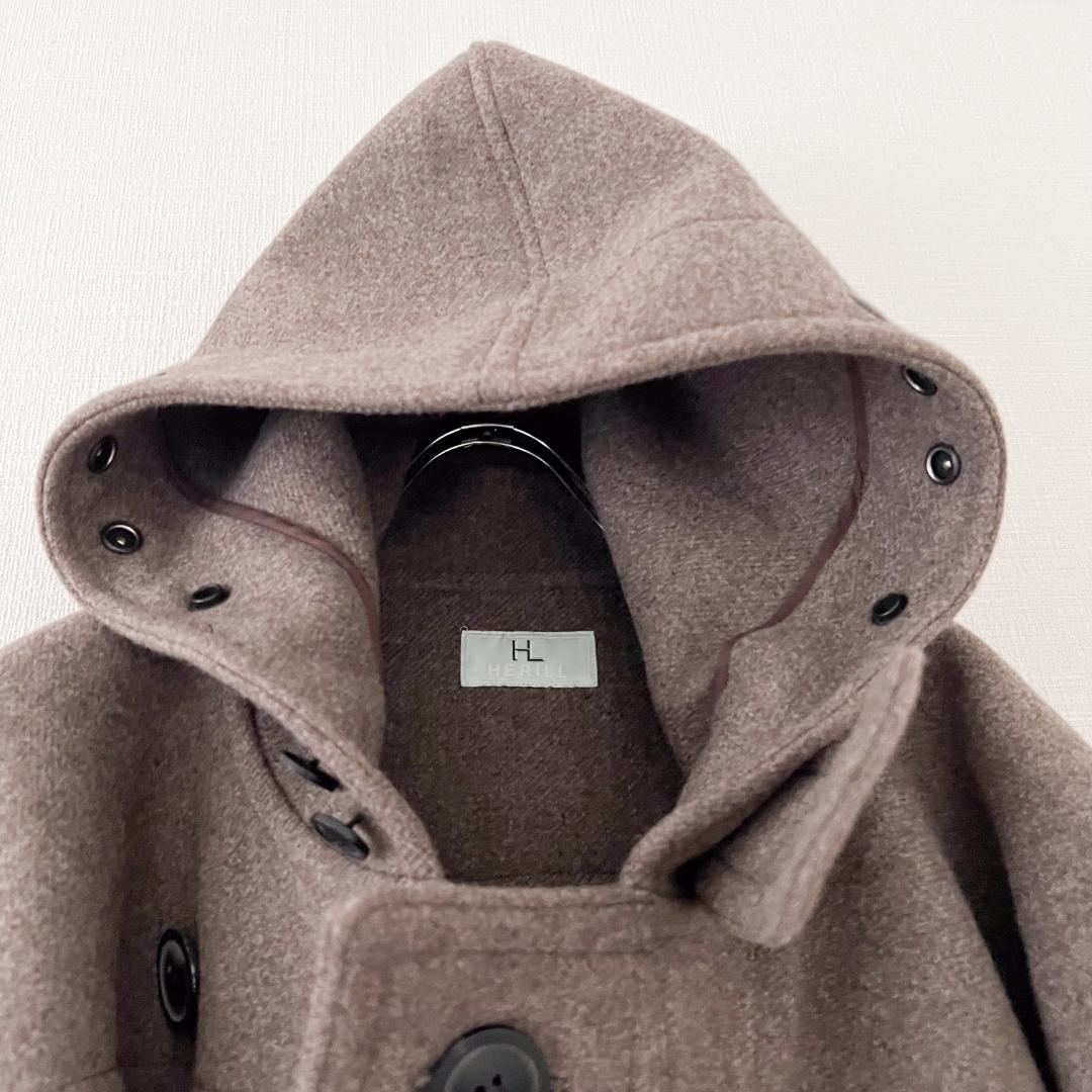 【美品】HERILL ヘリル　ダッフルコート size3 ナチュラル（ブラウン）