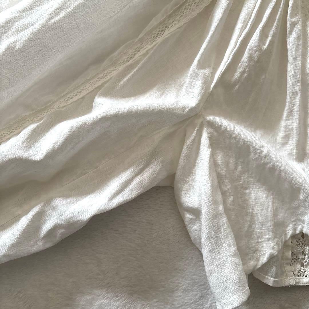 BEAMSBOY ビームスボーイ コットン リネン ギャザー ボレロ ホワイト