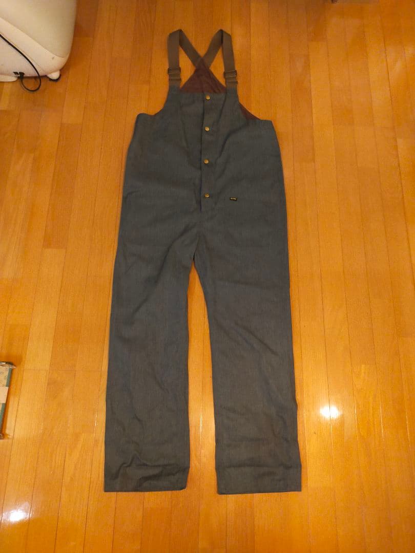 ぱんだ　BLUCO オーバーオール グレー Lサイズ 金ボタン
