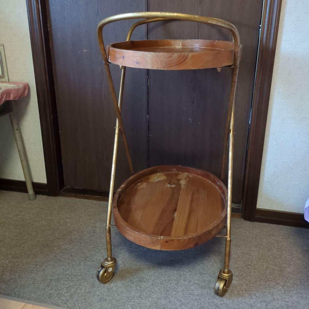 アンティク2段サービングカート キャスター付き状態は良いです