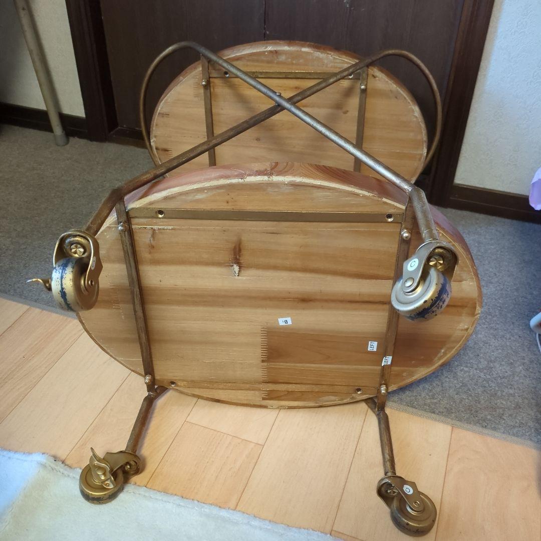 アンティク2段サービングカート キャスター付き状態は良いです