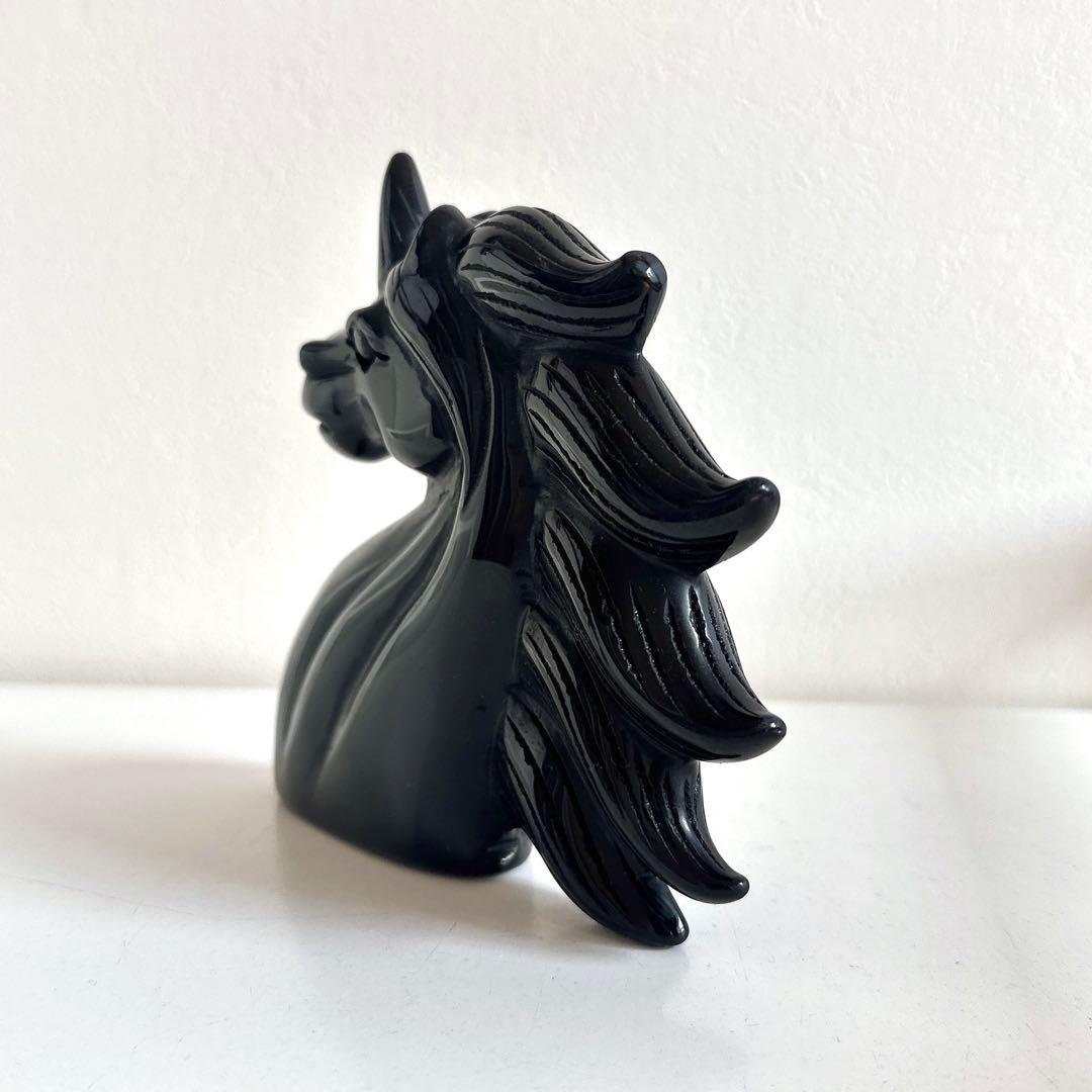 超美人✨オブシディアン　黒曜石　ユニコーン　天然石　置物