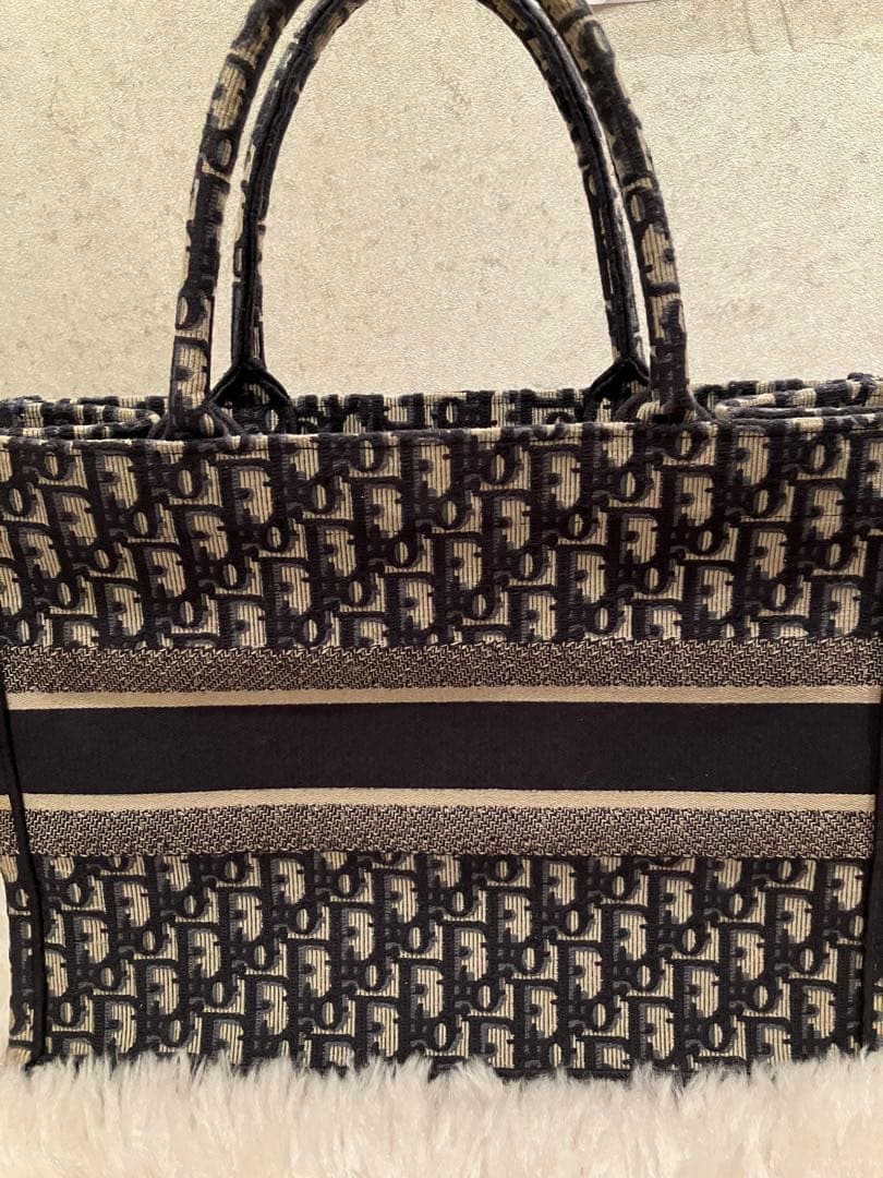 CHRISTIAN DIOR トートバッグ ネイビー/ベージュ