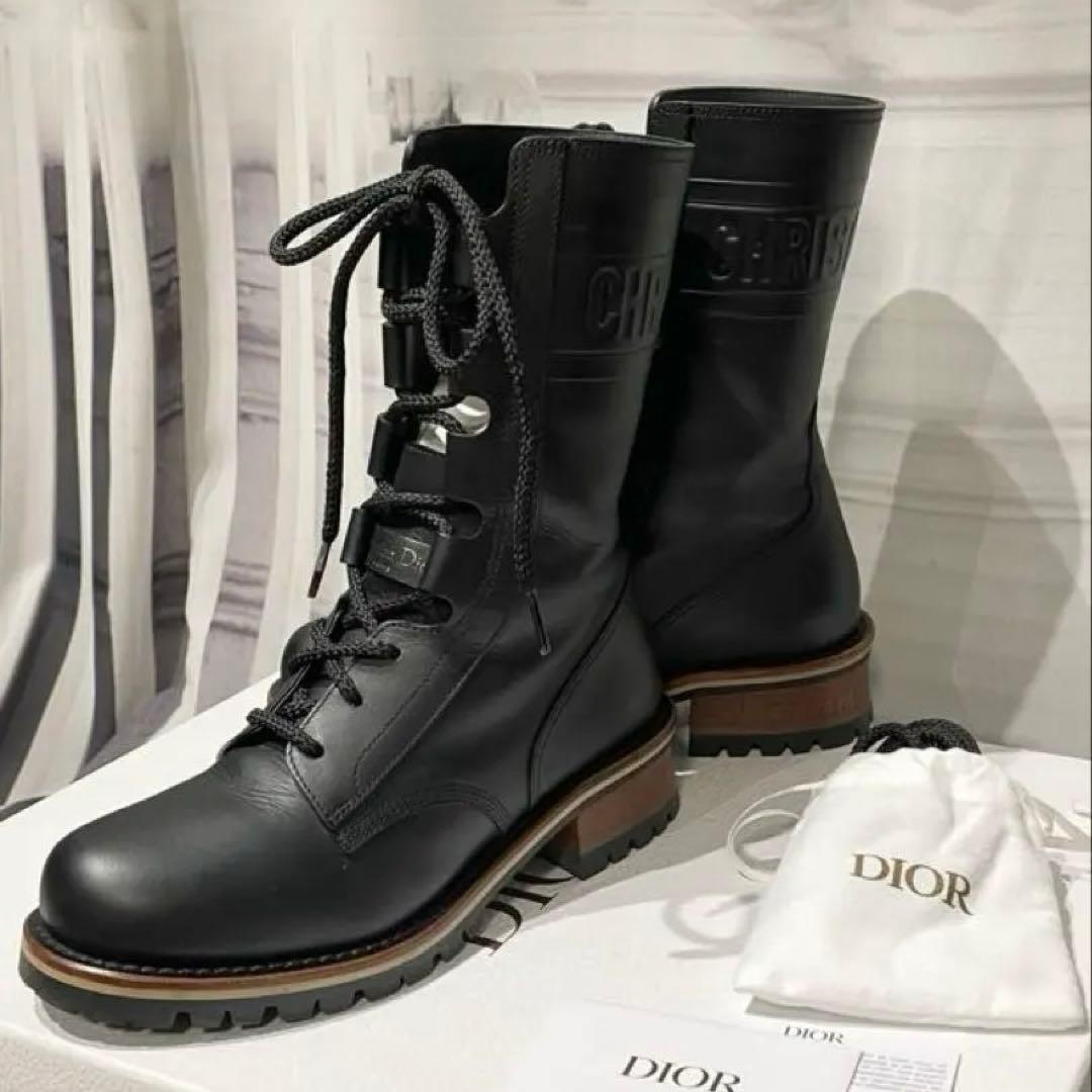 【値下げ ⭐︎ 美品】Dior ディオール黒 ブーツ36.5 D-QUEST