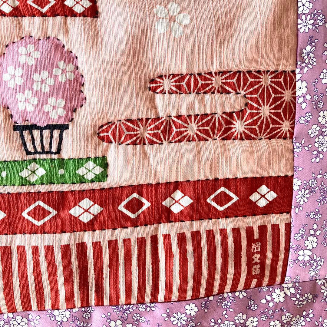 No.300 お雛様　手縫いキルトタペストリー　ハンドメイド