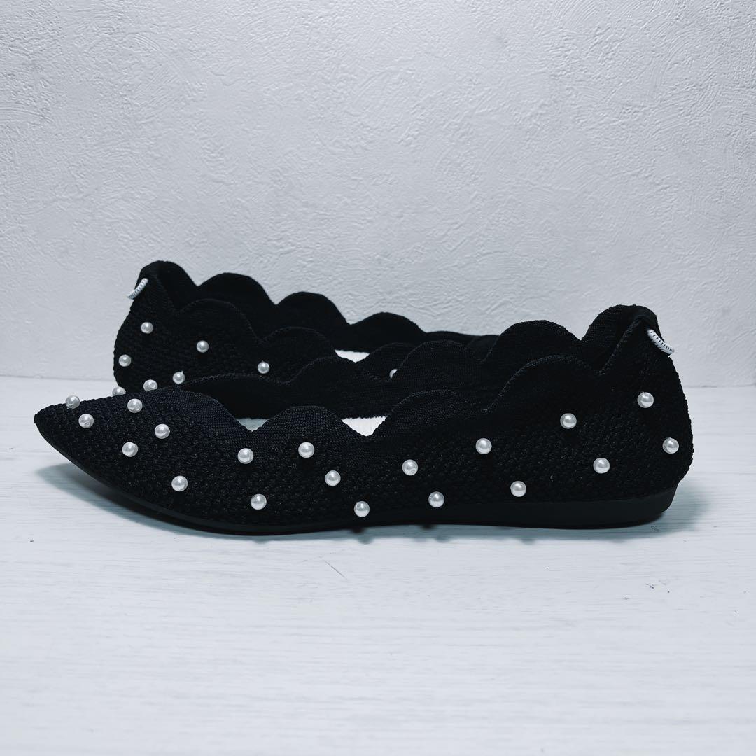 オッフェン öffen 25㎝ パール フラットシューズ ポインテッドトゥ