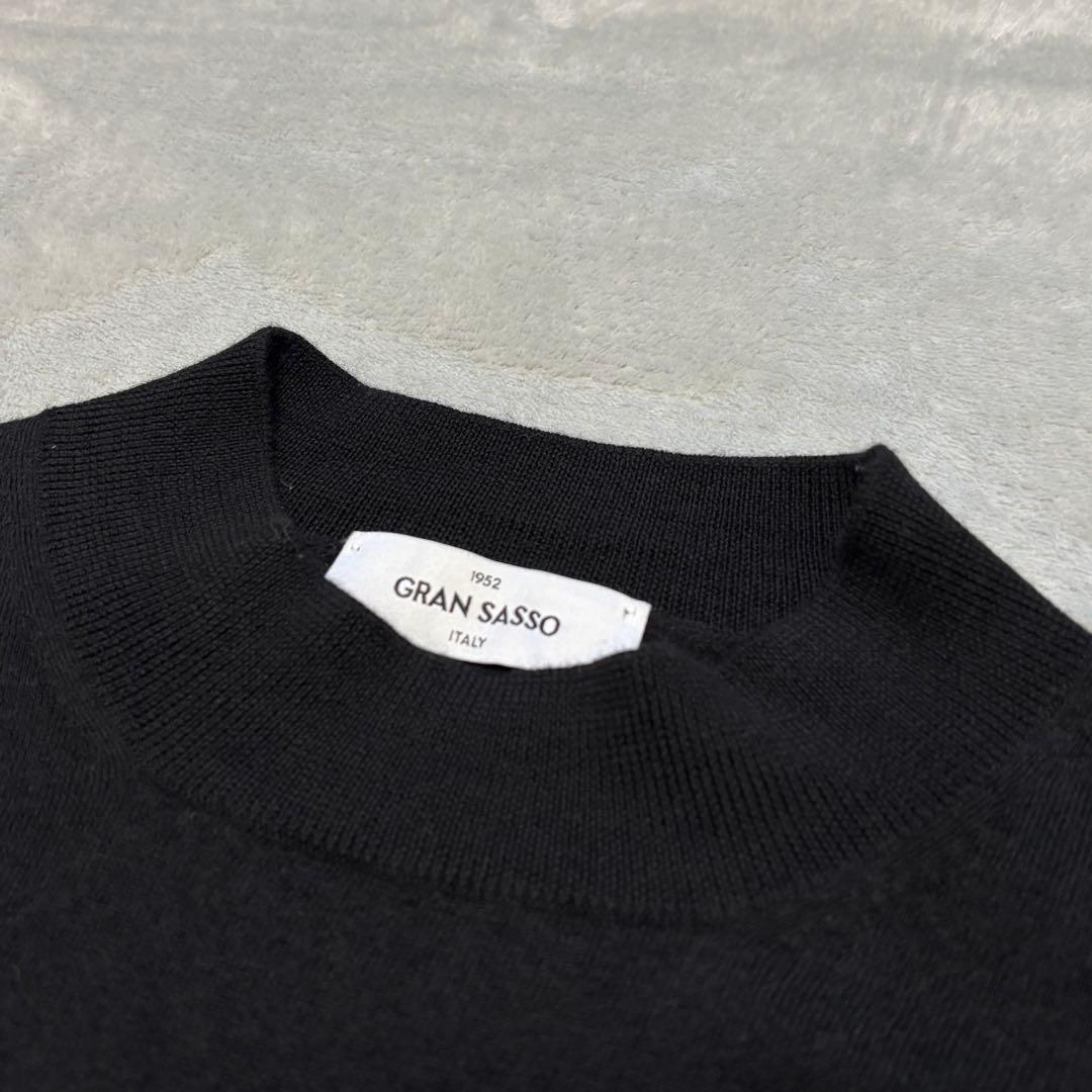 美品✨Gran Sasso モックネック 50 ニット セーター 黒 現行