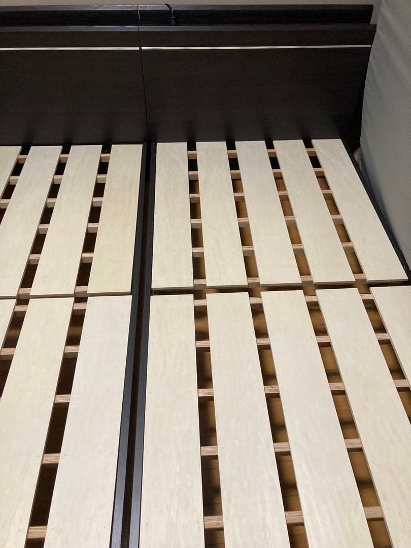 ②マナベインテリアハーツ　シングルベッド　フレーム　ダークブラウン