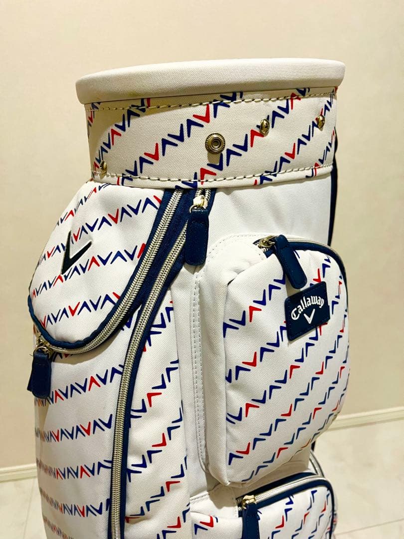 キャロウェイ　ゴルフバッグ　ホワイト　ネイビー