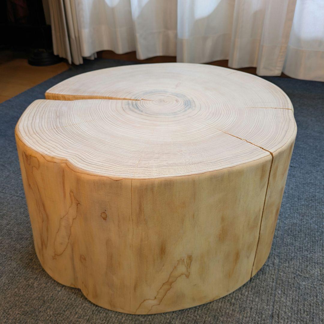 檜　切り株　丸太　椅子　スツール　 テーブル　高さ約22.5㎝