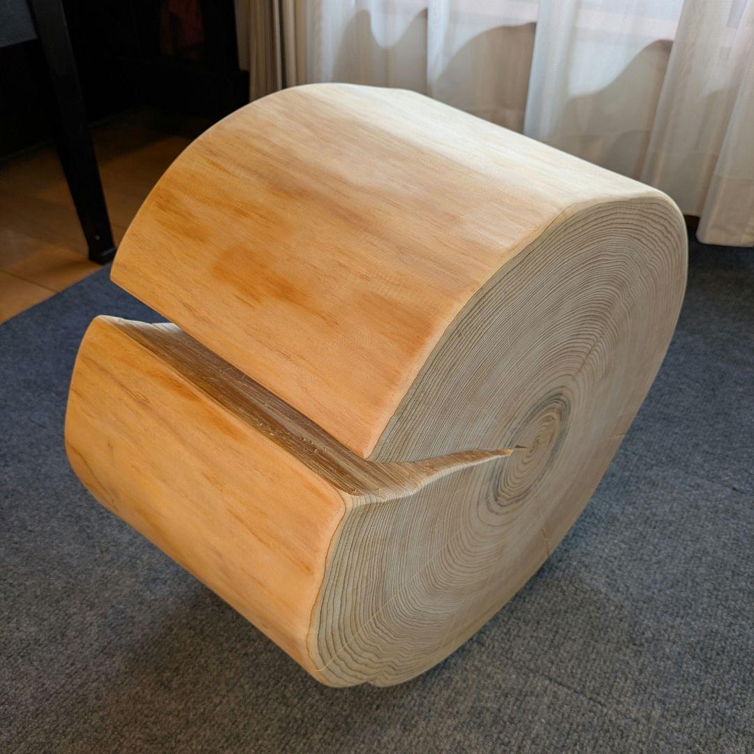 檜　切り株　丸太　椅子　スツール　 テーブル　高さ約22.5㎝