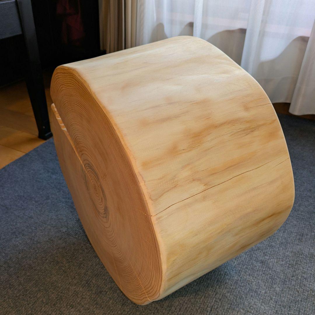 檜　切り株　丸太　椅子　スツール　 テーブル　高さ約22.5㎝