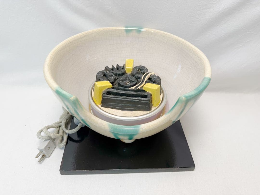 美品 茶道具 さつま織部 風炉型 野々田商店製 電熱器