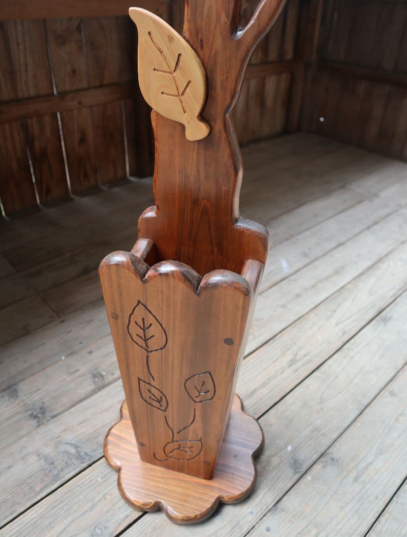 お花と葉っぱの傘立て兼帽子掛け　奈良県　手作り