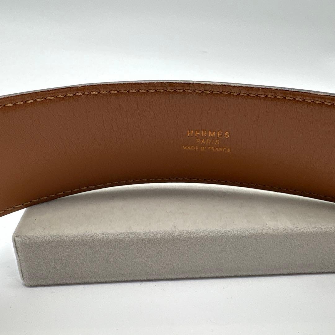エルメスレザー、茶色、ベルト、正規品　全長　74cm