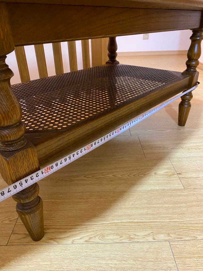 三越　ブルージュ　アンティーク　ローテーブル　ラタン　レトロ　ヴィンテージ