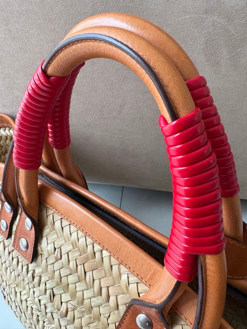 ★美品　バレンシアガ　ラフィア　ビストロ　パニエ　カゴバッグ