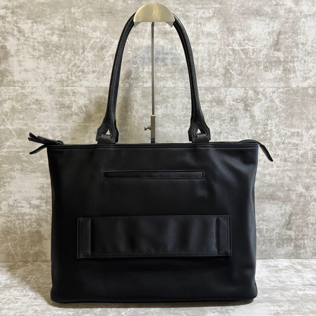 H199 極美品✨ハートマン　ビジネスバッグ　トート　ナイロン　レザー　ブラック