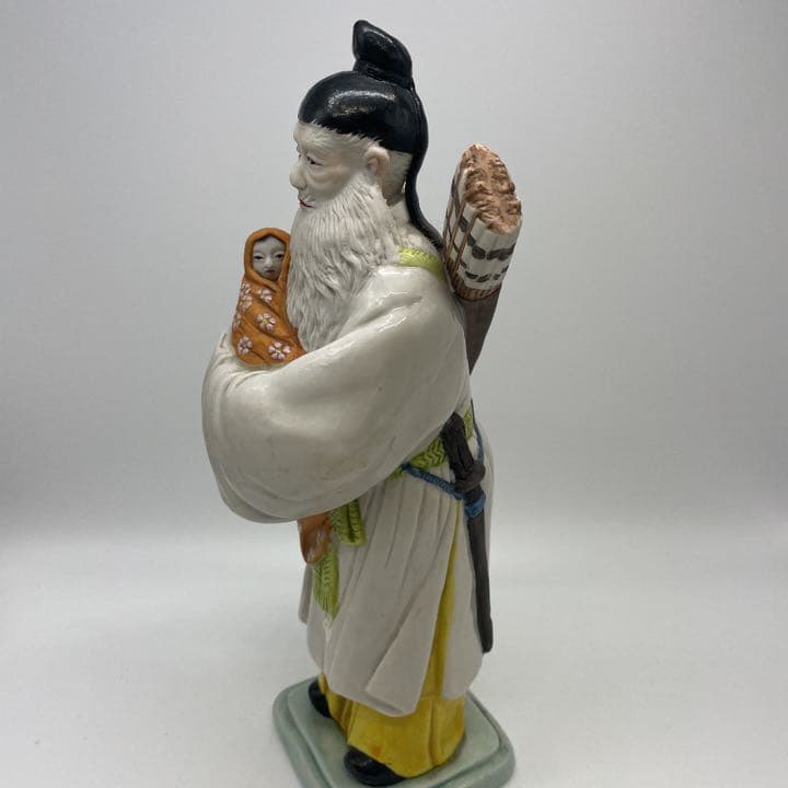 骨董品 色絵万古 置物