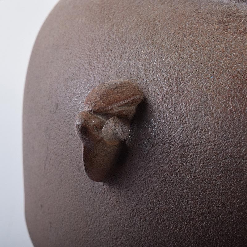 茶道具　人間国宝　釜師　高橋敬典作　唐松地紋　甑口窯　共布共箱　V　R8702B