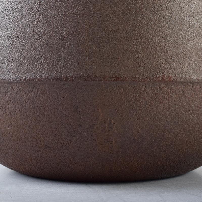 茶道具　人間国宝　釜師　高橋敬典作　唐松地紋　甑口窯　共布共箱　V　R8702B