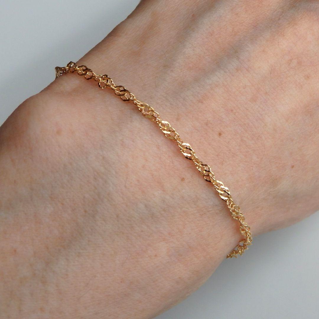 ponyo　k18ブレスレットアンクレット　スクリューチェーン　2.4㎜幅