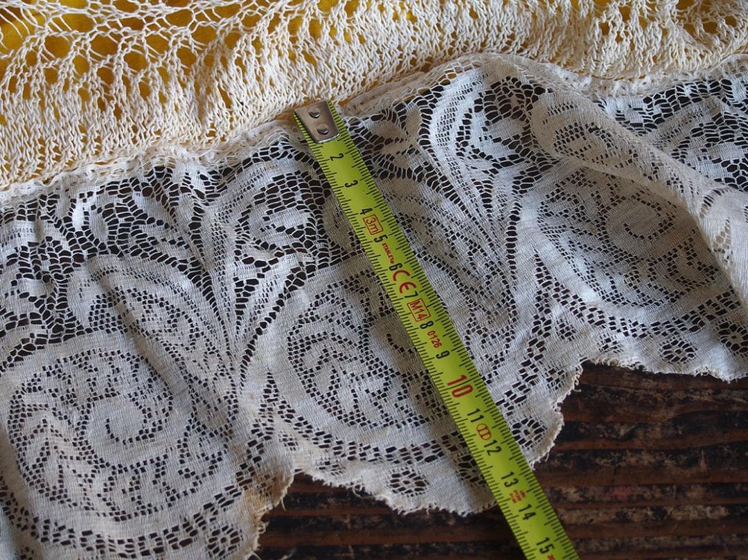 ニッティングレース ベッドカバー 209c×185c+縁飾り 間仕切り/K368