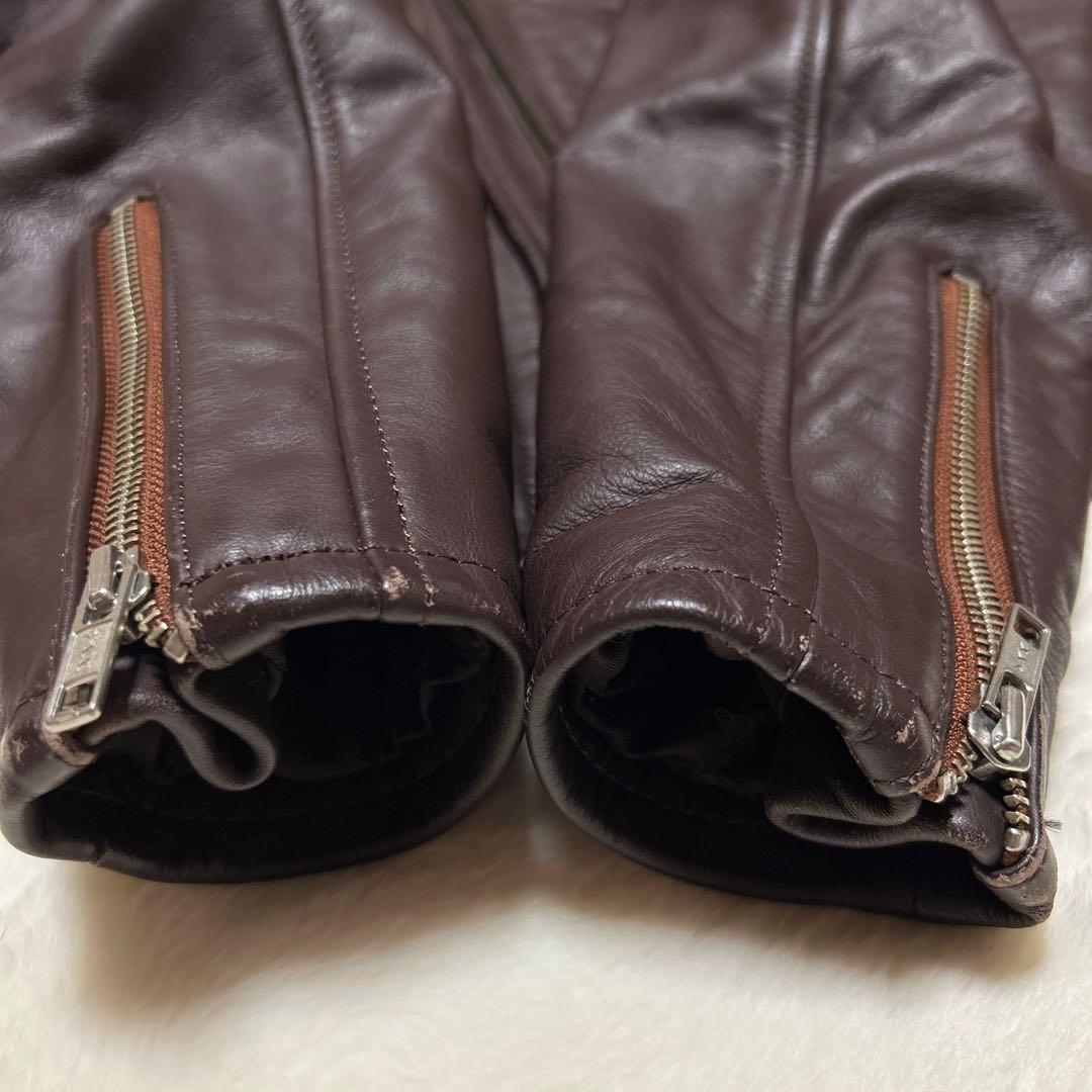 OHPLAN レザーライダースジャケット L 牛革 シングル キルティング中綿