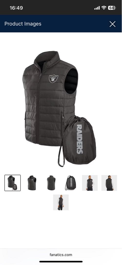 RAIDERS ダウンベスト Lサイズ ブラック