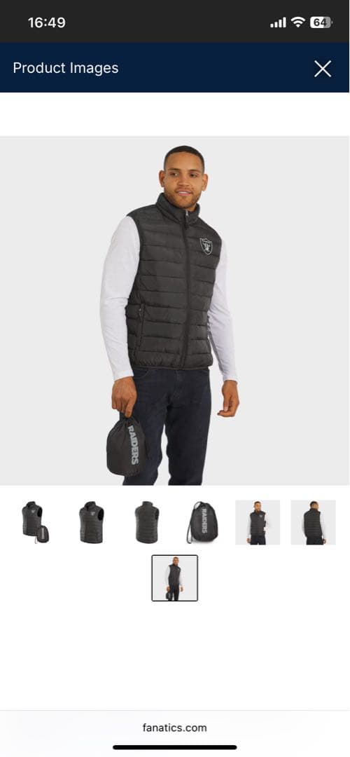 RAIDERS ダウンベスト Lサイズ ブラック