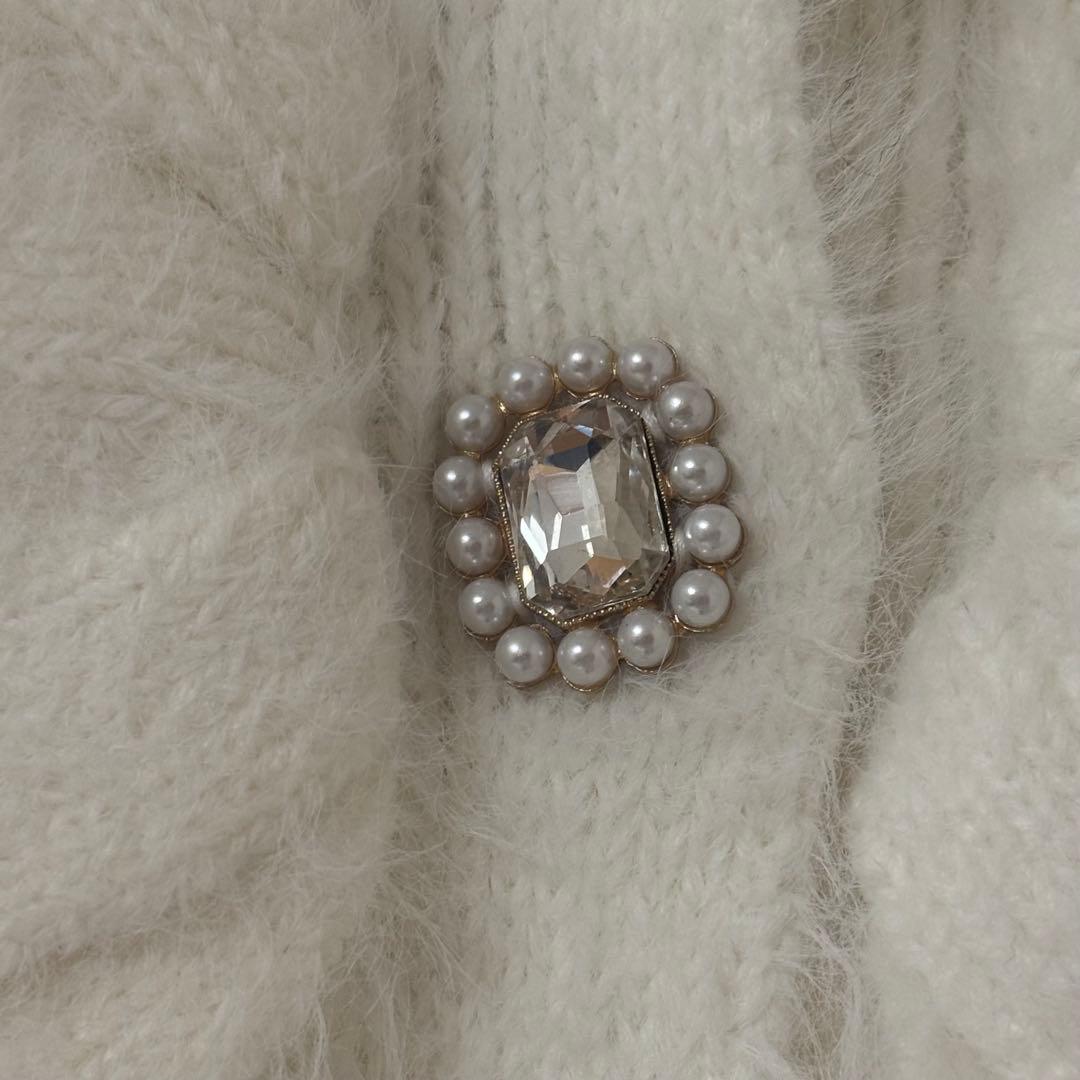 LIZLISA リズリサ　ポンチョ　白　ファー　リボン