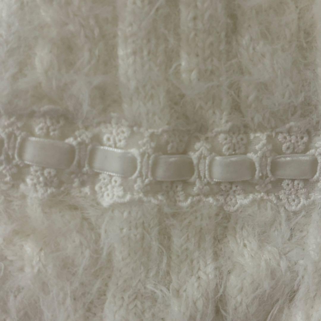 LIZLISA リズリサ　ポンチョ　白　ファー　リボン