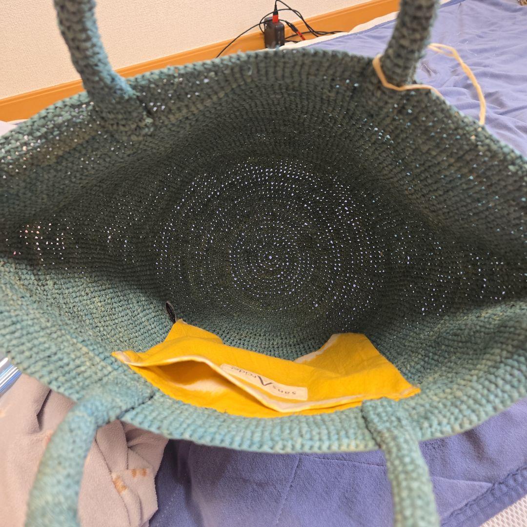 sansArcidetサンアルシデかごバッグ水色くすみブルーカゴバッグ