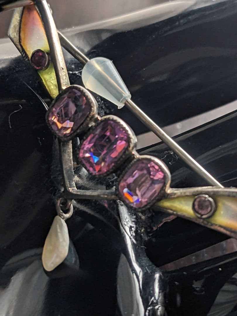 アンティーク　プリカジュールエナメル　アール・ヌーヴォー　ブローチ　お値下げ中