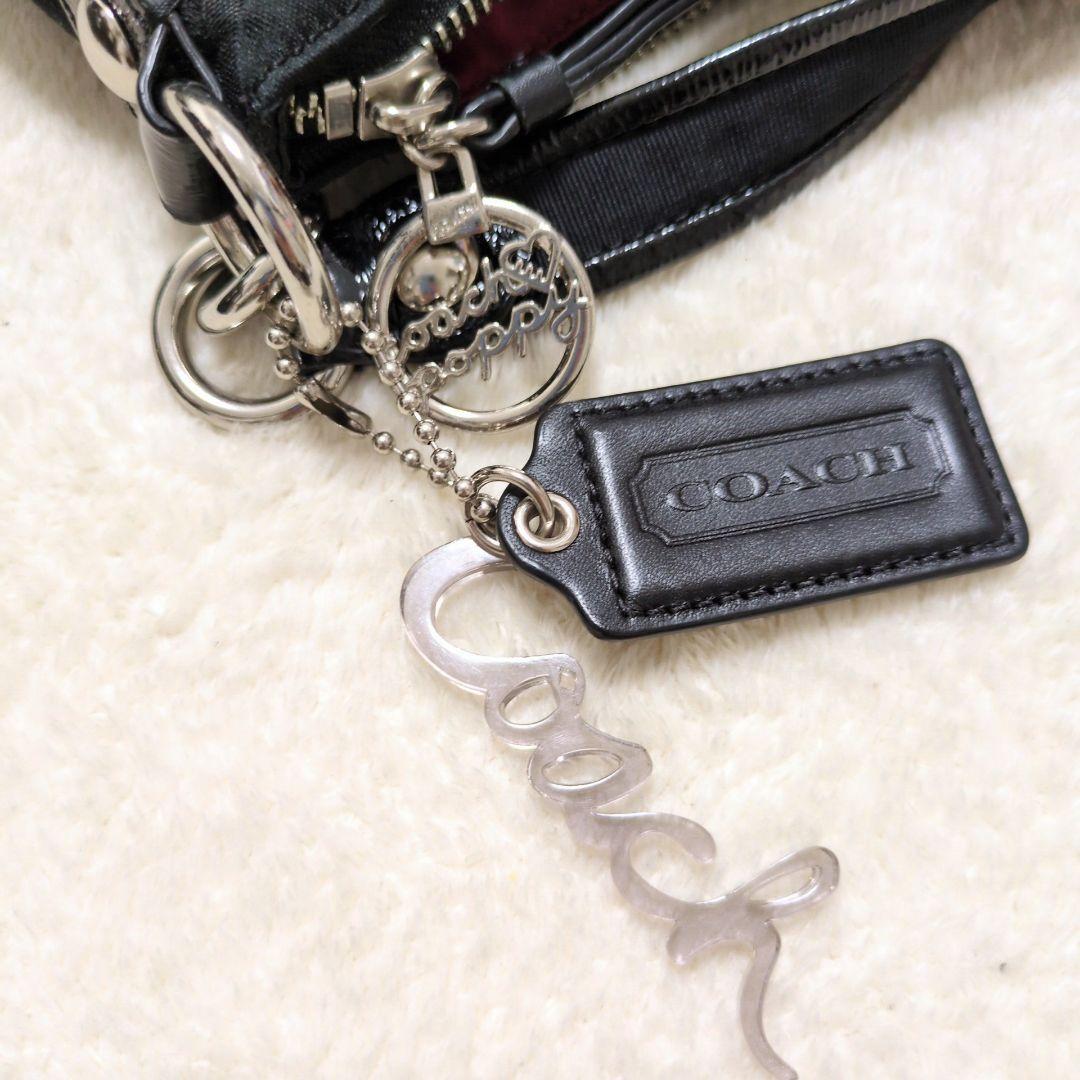 コーチ ポピー シグネチャー 2way ショルダーバッグ 黒 COACH