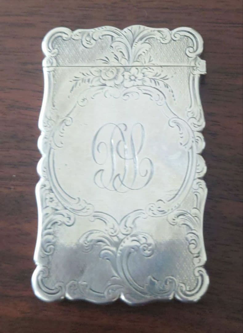 1854年 スターリングシルバー 銀製 カードケース アンティーク
