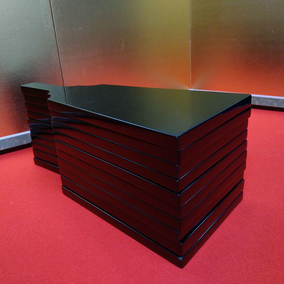 Ａ958 輪島塗 高級漆塗 懐石膳 羽子板形 羽子板膳 会席膳 木箱入 十膳