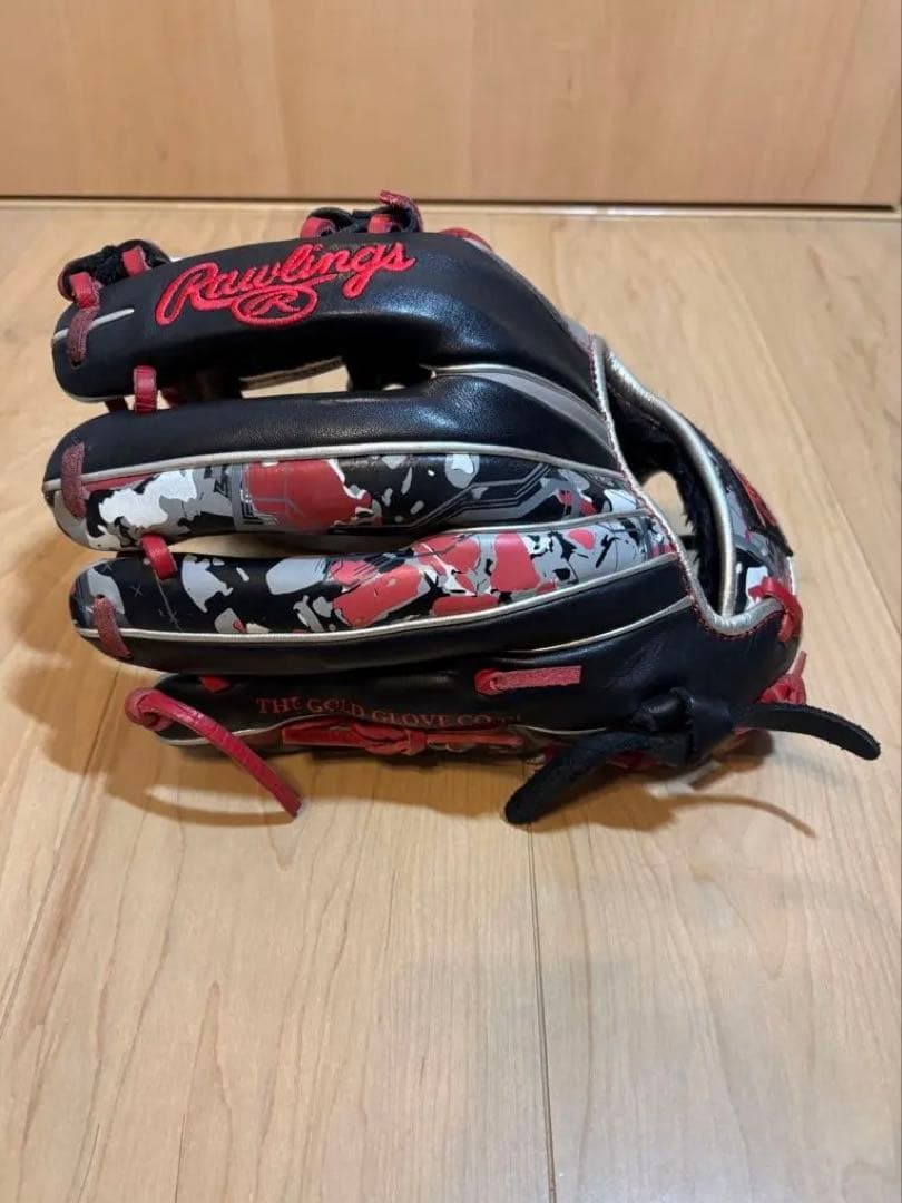 Rawlings 軟式内野手用 HOH 黒/赤 カモフラージュ