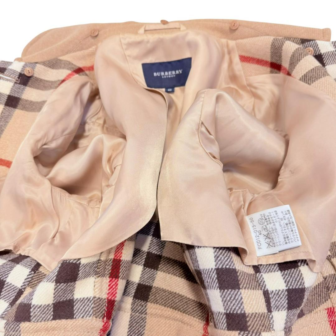 BURBERRY LONDON カシミヤ ウール キャメル メガチェック L