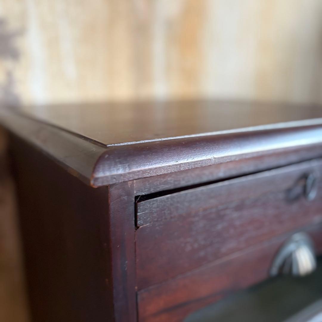 B-COMPANY シェル取手　3段キャビネット　チェスト　マホガニー