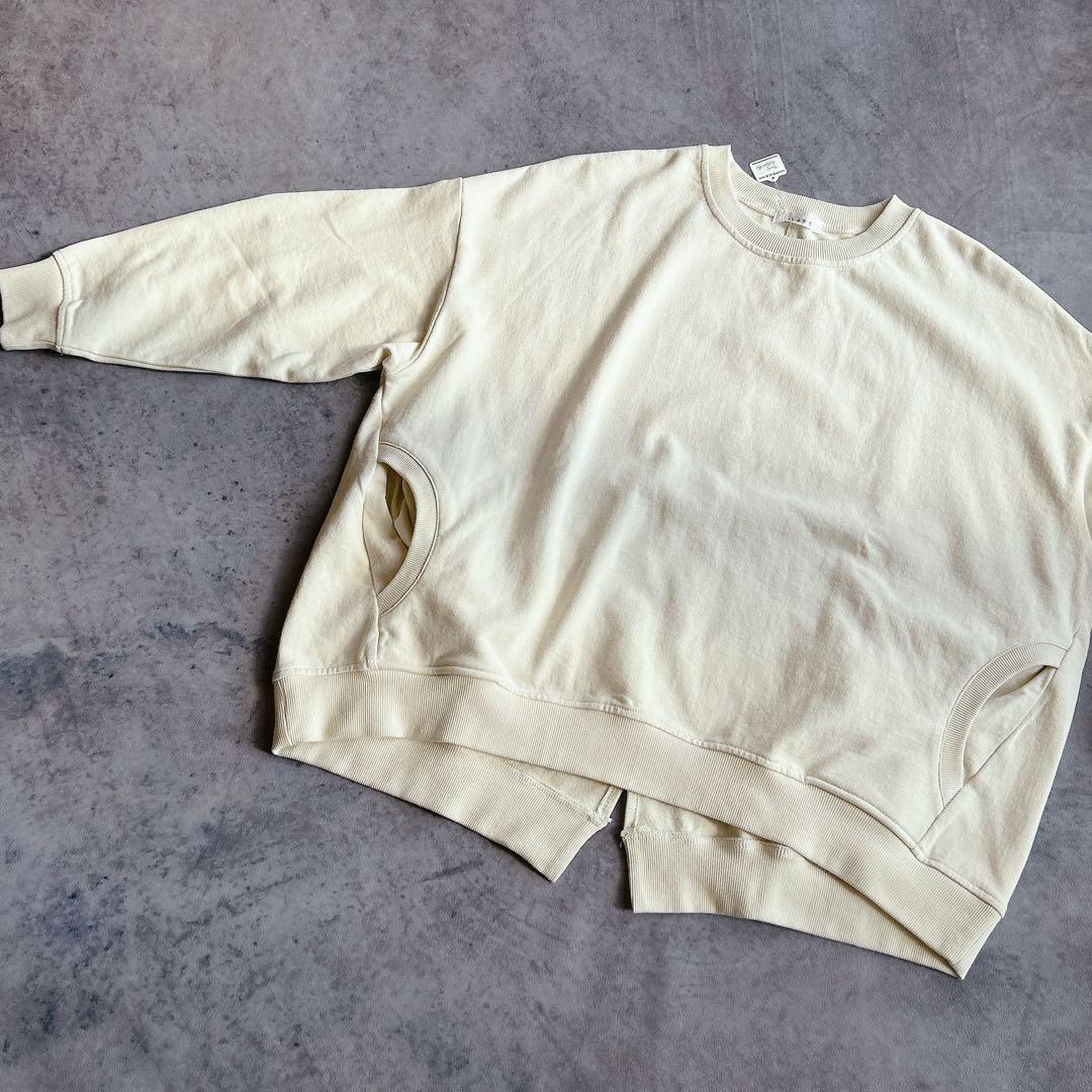 【新品】 tang ⿻ コットン 起毛 ワイドプルオーバー ルーズ ナチュラル