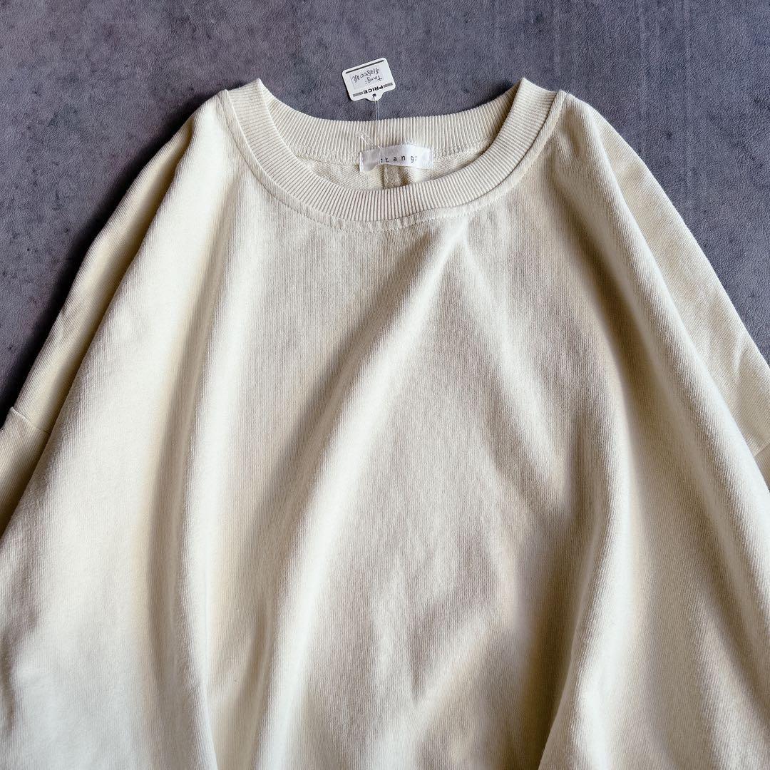 【新品】 tang ⿻ コットン 起毛 ワイドプルオーバー ルーズ ナチュラル