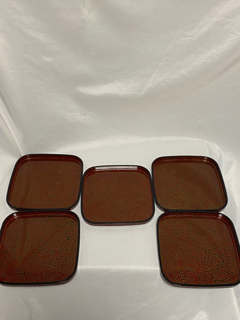 2299❣️津軽塗　角盆　5枚セット