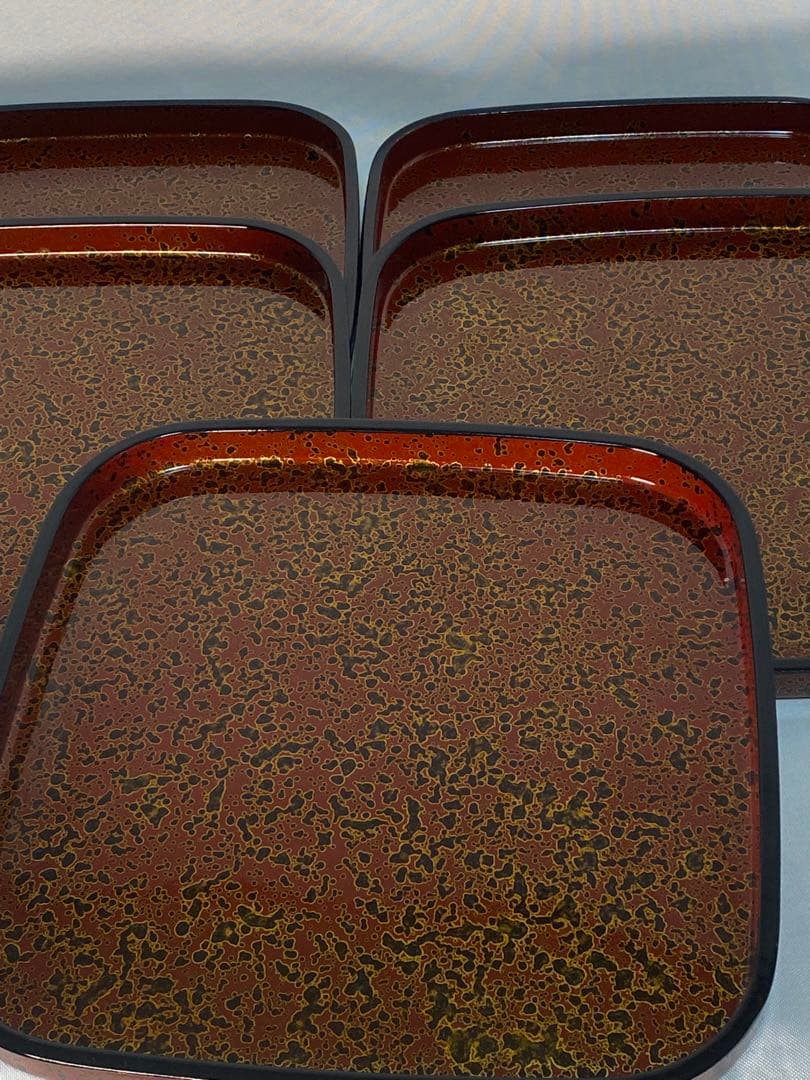 2299❣️津軽塗　角盆　5枚セット